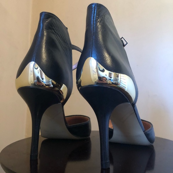 Enzo Angiolini black heels with gold on heel - Picture 4 of 6